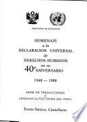 Homenaje a la Declaración universal de derechos humanos en su 40o aniversario, 1948-1988