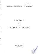 Homenaje al dr. Ricardo Levene
