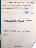 Identificación de proyectos específicos de riego. Irrigación Huacareta. perfil de proyecto