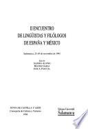 II Encuentro de Lingüistas y Filólogos de España y México, Salamanca, 25-30 de noviembre de 1991