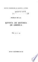 Indice de la revista de historia de América