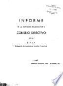 Informe de las actividades realizadas por el Consejo Directivo de la D.A.I.A.