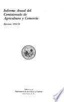 Informe del Comisionado de Agricultura y Comercio