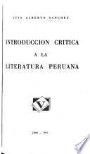 Introducción critica a la literatura peruana
