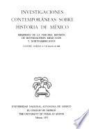 Investigaciones Contemporanéas Sobre Historia de México