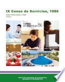 IX Censo de Servicios, 1986. Datos referentes a 1985. Tomo I. Censos Económicos 1986