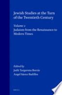 Jewish Studies at the Turn of the Twentieth Century
