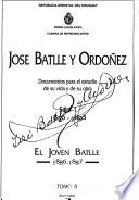 Jose Batlle y Ordonez: 1856-1893. [no.1.] El espiritu nuevo, 1878-1879. [no.2.] Ateneo de Montevideo, 1874-1907. [no.3.] El Joven Batlle. t.1. 1856-1885. t.2. 1886-1887
