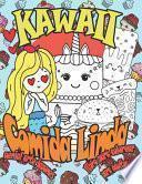 Kawaii Comida Linda libro para colorear para adultos, genial arte japonés