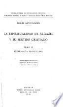 La espiritualidad de Algazel y su sentido cristano