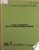 La etapa de formulación del proceso de planificación agrícola en Venezuela