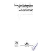 La evaluación de políticas y programas públicos