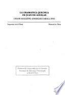 La gramática quechua de Juan de Aguilar