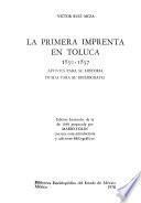 La primera imprenta en Toluca, 1830-1837
