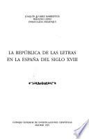 La república de las letras en la España del siglo XVIII