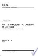 Las informaciones de Cristóbal de Albornoz