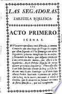 Las Segadoras. Zarzuela burlesca, etc