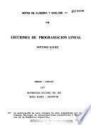 Lecciones de programacion lineal