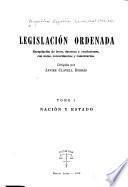 Legislación ordenada: Nación y Estado