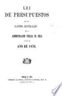Ley de presupuestos de entradas y gastos ordinario de la administracion publica de Chile