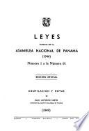Leyes expedidas por la Asamblea nacional de Panama en les sesiones ordinarias y extraordinarias de