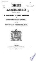 Libro amarillo de la República de Venezuela presentado al Congreso Nacional en sus sesiones ordinarias