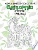 Libro de colorear para adultos - Nivel fácil - Animales - Unicornio