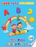 libro para colorear para niños letras y números
