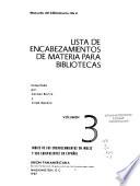 Lista de encabezamientos de materia para bibliotecas: Indice de los encabezamientos en inglés y sus equivalentes en español
