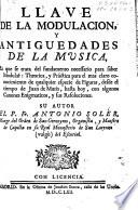 Llave de la modulacion, y antiguedades de la musica