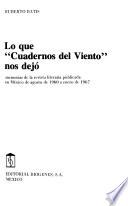 Lo que Cuadernos del viento nos dejó