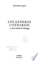 Los géneros literarios y otros estudios de filología