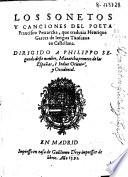 Los Sonetos y Canciones del poeta Francisco Petrarcha