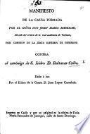 Manifiesto de la Causa formada por el Señor D. Joseph Maria Manescau ... por comision de la Junta Suprema de Gobierno, contra Don Baltasar Calbo