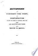 Manifiesto del Gobierno del Perú, en contestación al que ha dado el general Bolívar, sobre los motivos que tiene para hacerle la guerra
