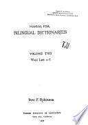 Manual for Bilingual Dictionaries