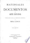 Materiales y documentos de arte español ...
