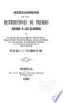 Memorandum de las distribuciones de premios hechas a los alumnos de La Escuela Industrial Militar