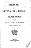 Memoria ... al ... Congreso constitucional ...