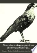 Memoria anual correspondiente al curso académico de ...