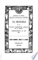 Memoria de la Estación Experimental Agrícola de la Sociedad Nacional Agraria