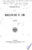 Memoria de la Municipalidad de Lima