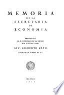 Memoria de la Secretaría de Economía