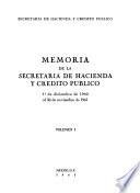 Memoria de la Secretaría de Hacienda y Crédito Público