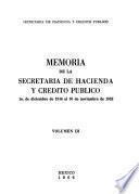 Memoria de la Secretaría de Hacienda y Crédito Público
