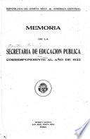 Memoria de la Secretaría de Instrucción Pública