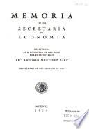 Memoria de la Secretaría de la Economía Nacional