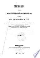 Memoria de los donativos de la provincia de Barcelona con motivo de la guerra de Africa en 1859