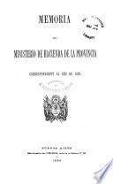Memoria del Ministerio de Hacienda de la Provincia