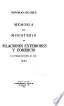 Memoria del Ministerio de Relaciones Exteriores